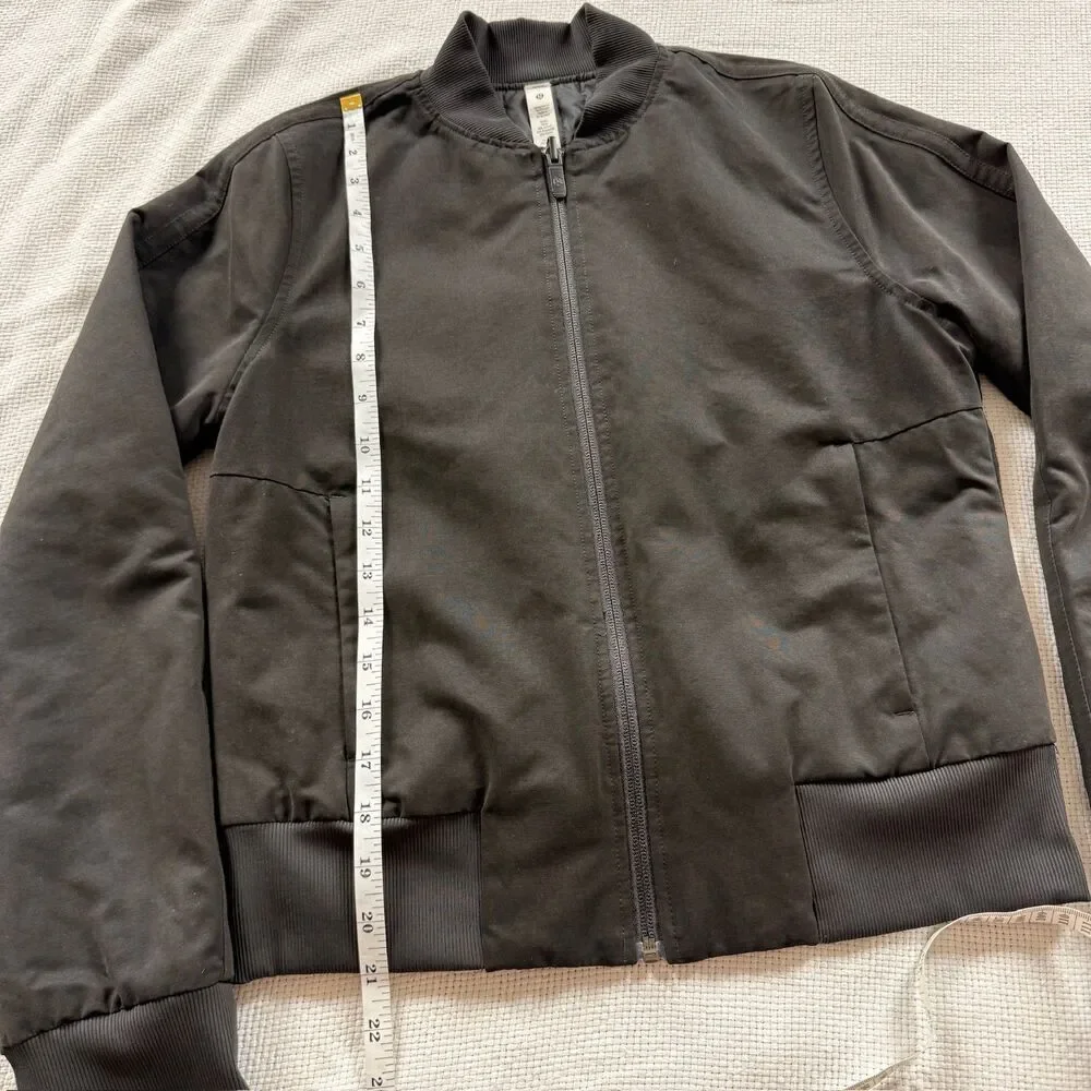 Lululemon Black Bomber Jacket 4 reversible warm fall
